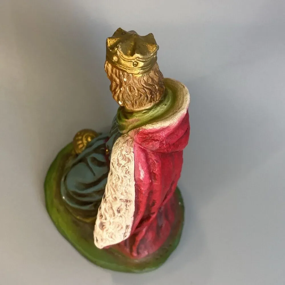 Columbia Statuary Kneeling WiseMan King Chalkware Nativity Figure 4